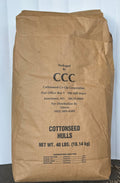 Paper bag of loose cottonseed hulls