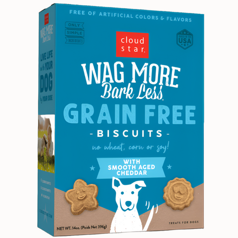 Wag More Bark Less Smooth Aged Cheddar Oven Baked Grain Free Dog Treats