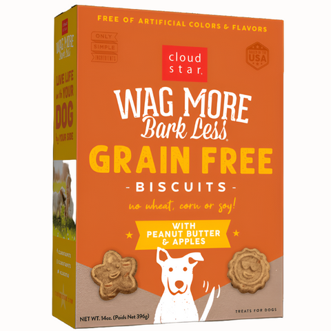 Wag More Bark Less Peanut Butter and Apples Oven Baked Grain Free Dog Treats