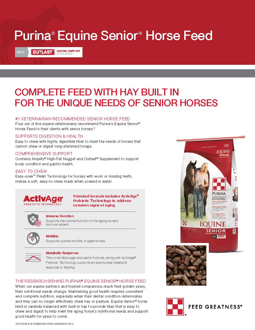 Purina Equine Senior Horse Feed - The Mill - Bel Air, Black Horse, Red ...