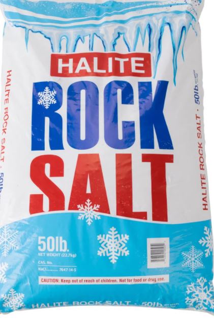 Halite Snow and Ice Melt Rock Salt, 50 Lbs.
